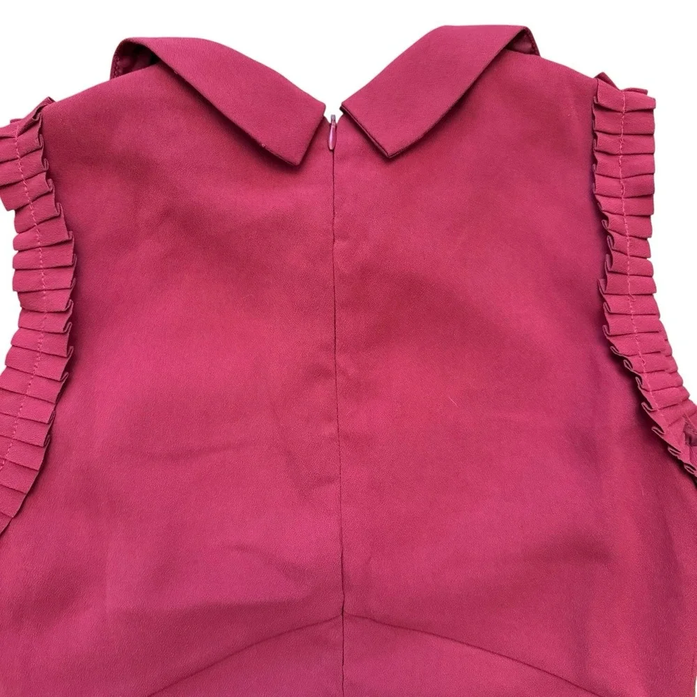 Maddie Juniors Size 5 Sleeveless Dress Burgundy Jeweled Collar A-Line New - Picture 8 of 11